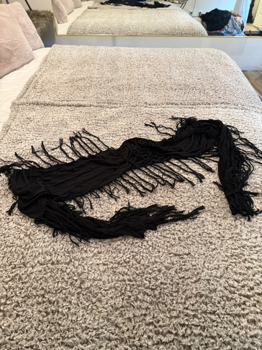 Black Fringe Scarf